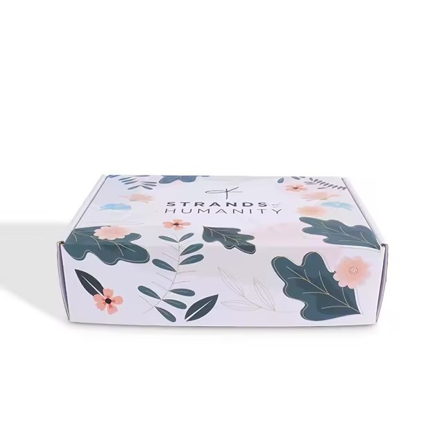 CYMK Printing Leaf Pattern Box Shoes And Clothes Box