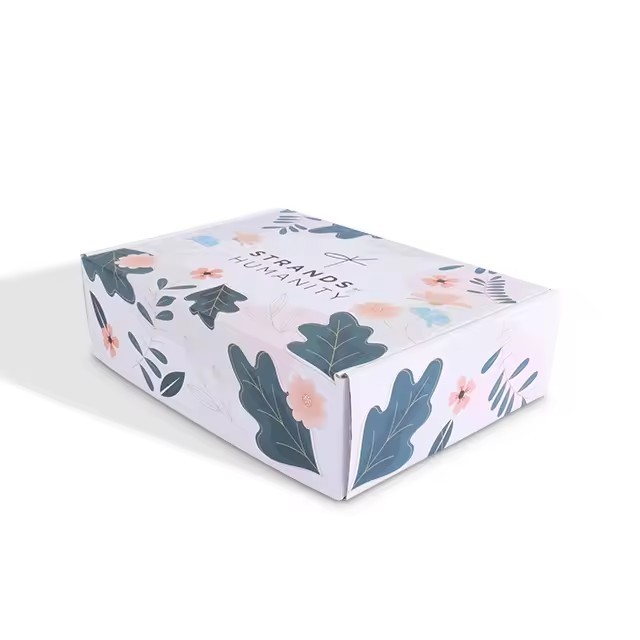 CYMK Printing Leaf Pattern Box Shoes And Clothes Box