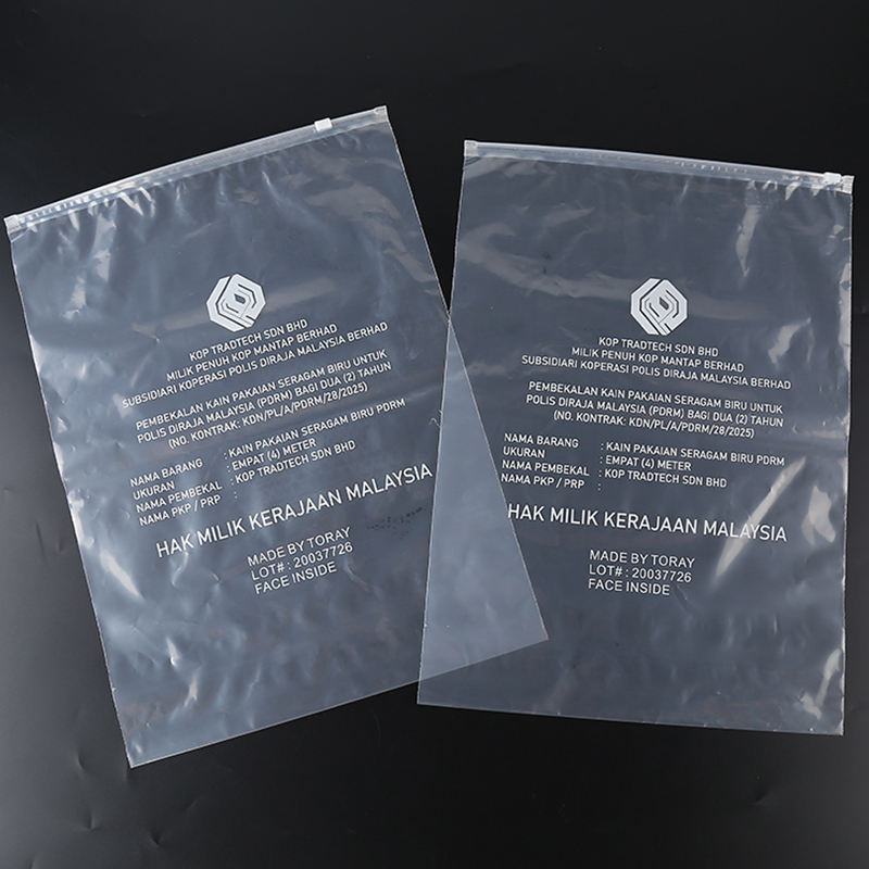 Custom Logo Zip Plastic Bags Clear Transparent Frosted Zipper Poly Bag With Zipper Lock for Clothing
