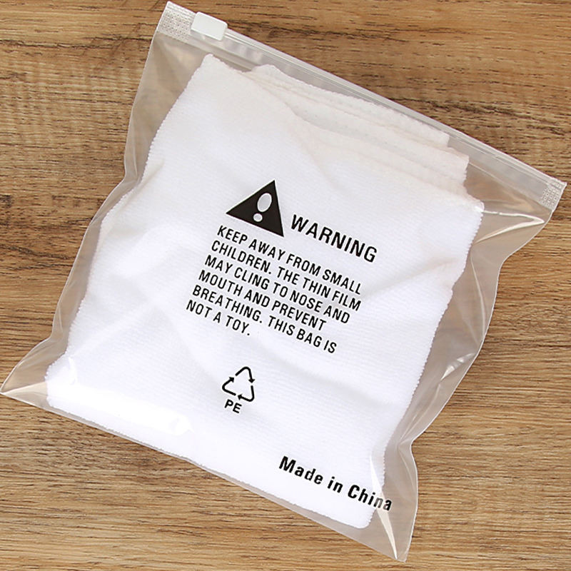 Custom Logo Zip Plastic Bags Clear Transparent Frosted Zipper Poly Bag With Zipper Lock for Clothing