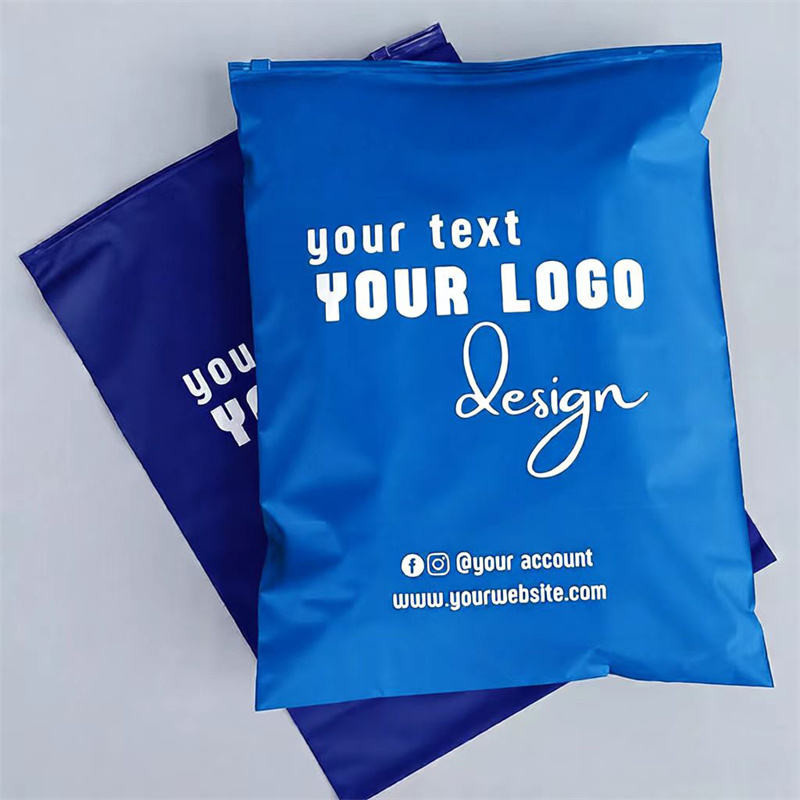 Blue Plastic Zipper Bag Clothing Frosted Zipper Lock Bag for Packaging