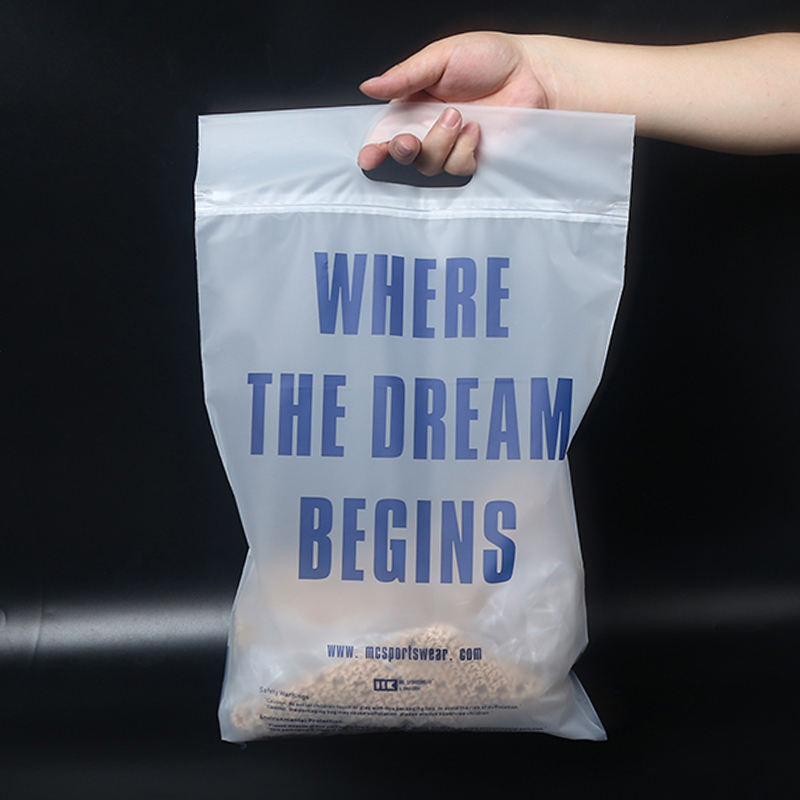 Plastic Zipper Bag With Handle Custom Logo Zip Clear Lock Bag Plastic Zip Bag