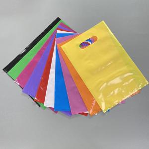 Die Cut Handle Colored Shopping Bag LDPE Polythene Merchandise Boutique Retail Cloth for Packing