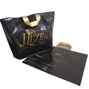 PE Soft Loop Tote Plastic Shopping Bags With Logo Design