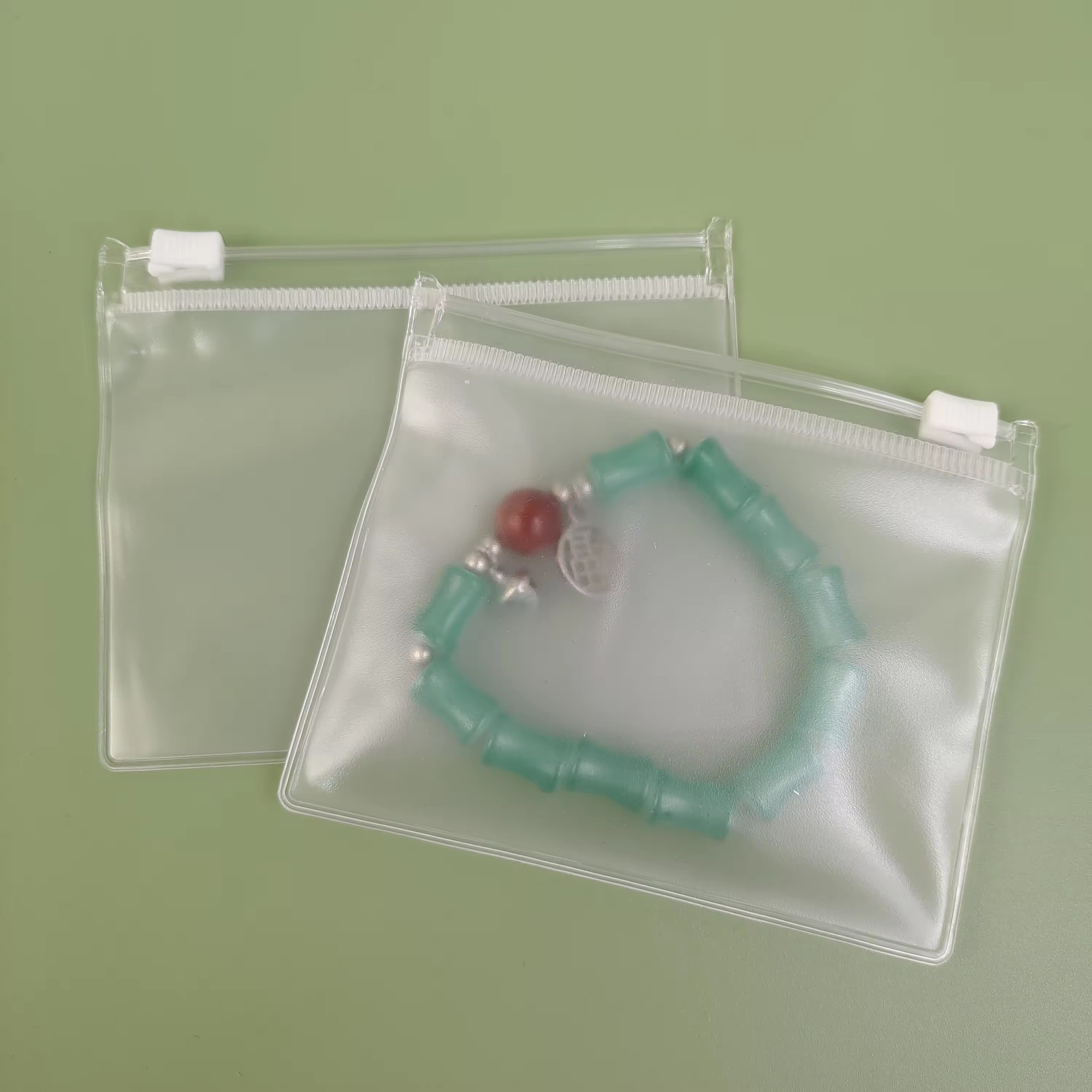 Custom Jewelry Pouch Packaging Bag Biodegradable PVC Clear Mini Zipper Pouch Jewelry