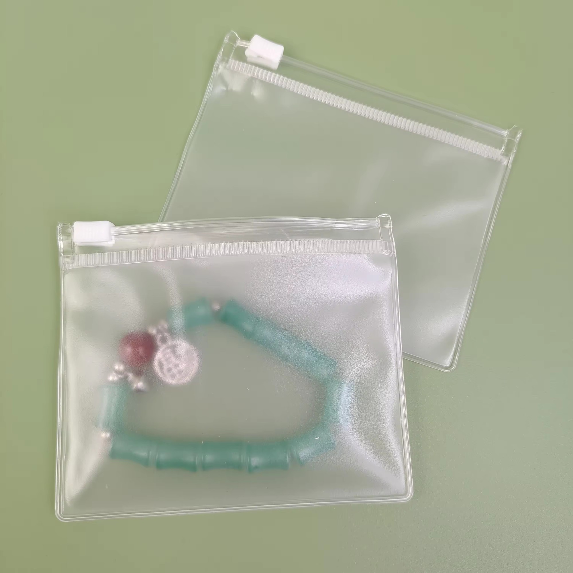 Custom Jewelry Pouch Packaging Bag Biodegradable PVC Clear Mini Zipper Pouch Jewelry