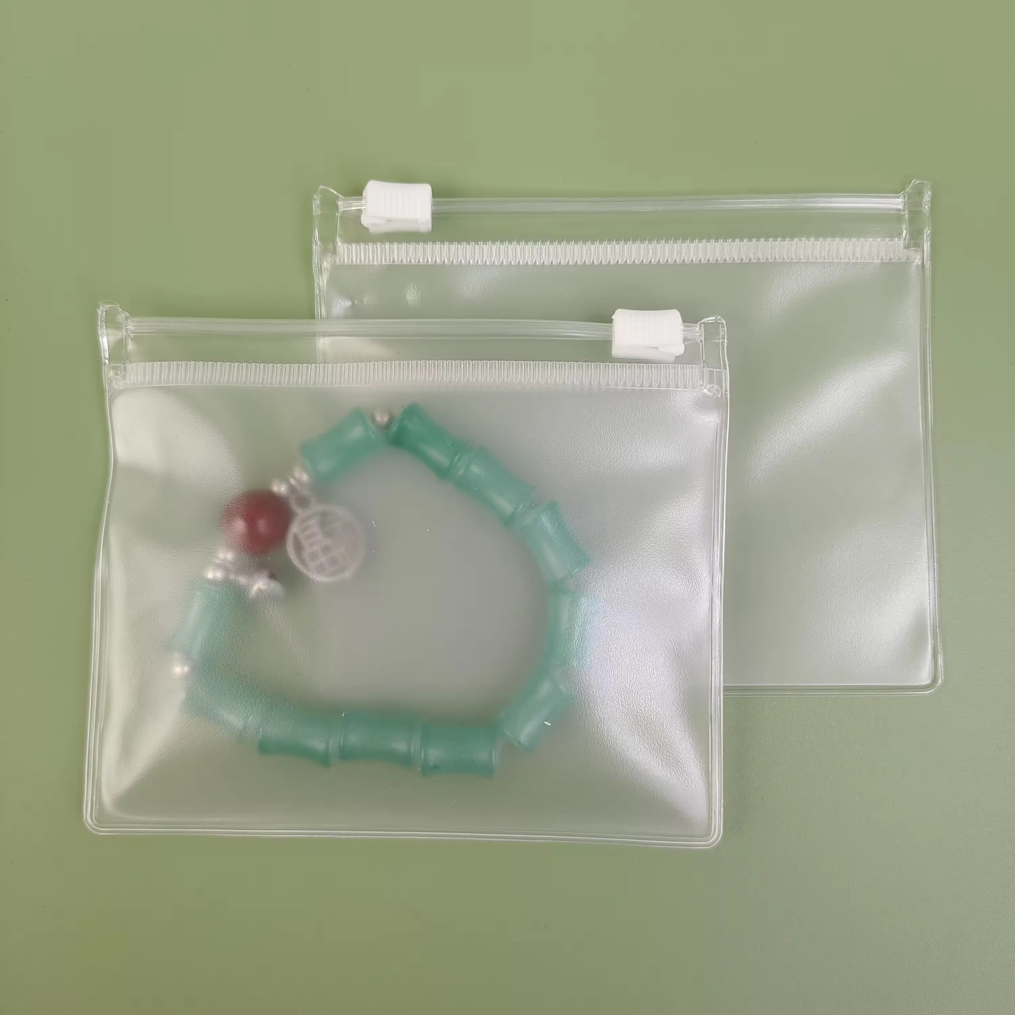 Custom Jewelry Pouch Packaging Bag Biodegradable PVC Clear Mini Zipper Pouch Jewelry