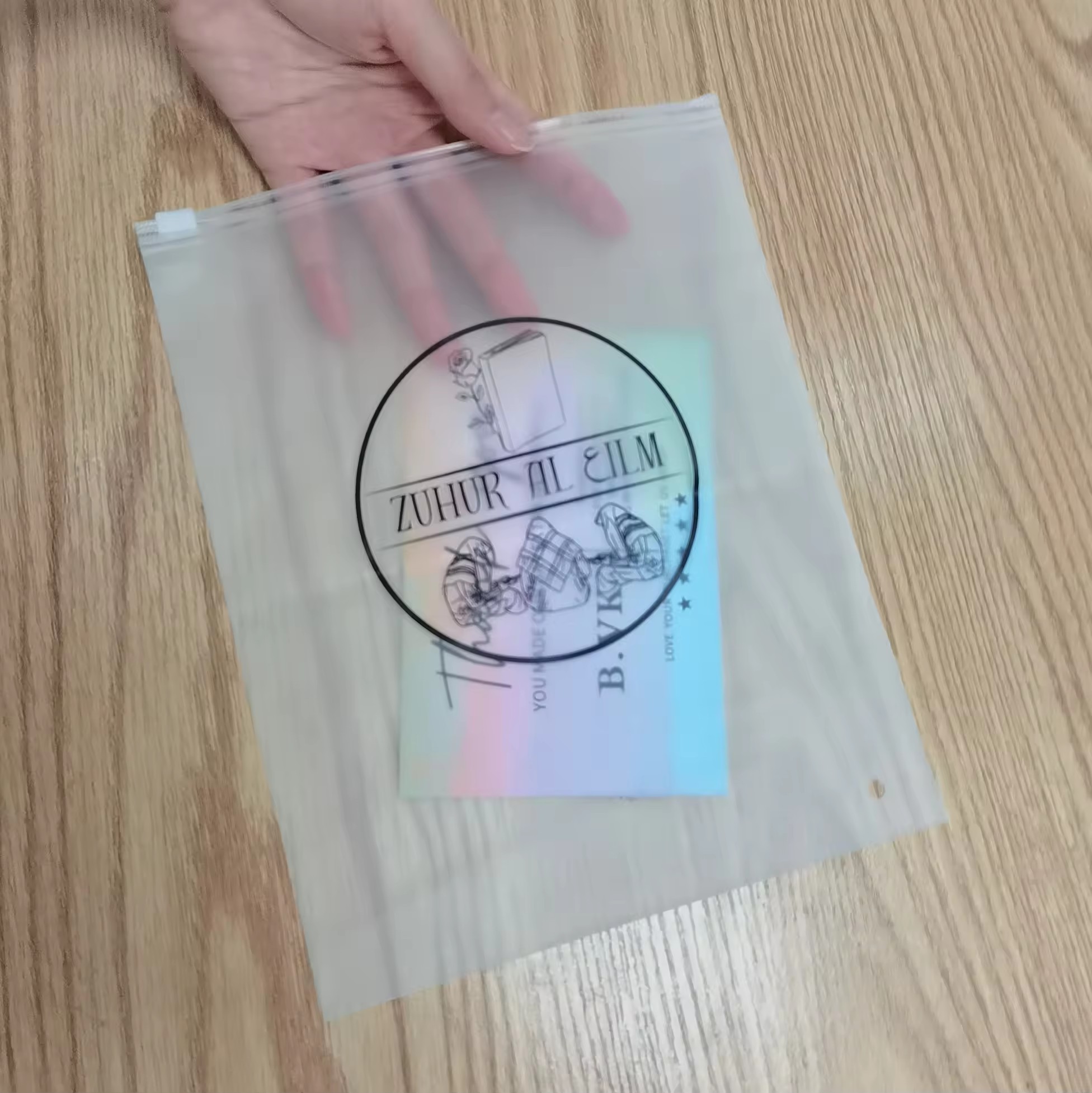 EVA frosted zipper lock bag with logo plastic packing zipper bags for clothing frosted zipper bags