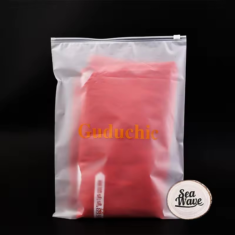 Customized EVA frosted zipper lock bag with logo frosted plastic zipper bags for clothing frosted zipper bags