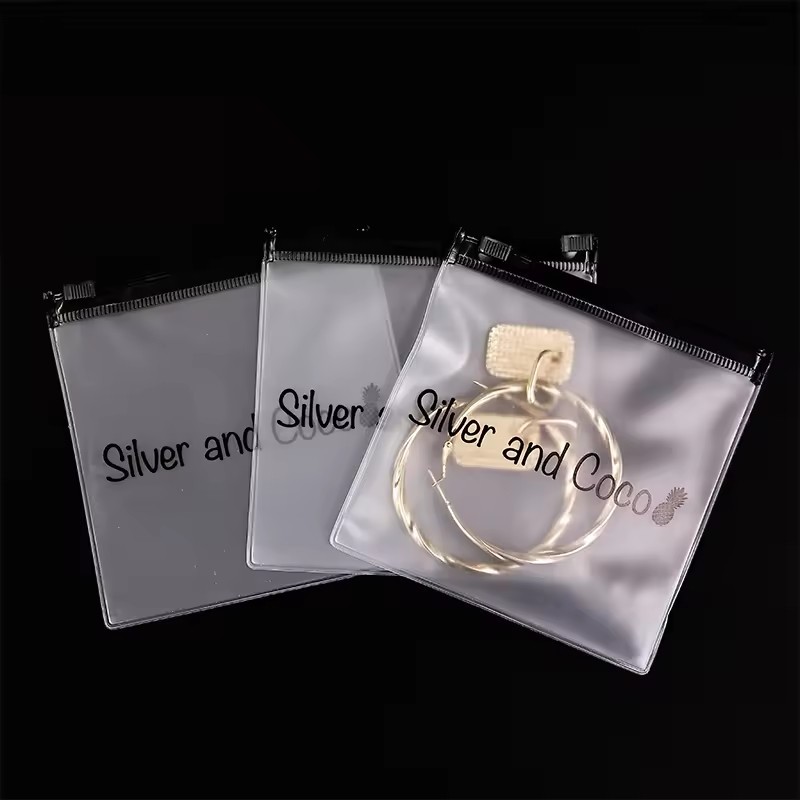 Pvc Frosted Plastic Bag With Zipper Small Size Pouches Zipper For Packaging