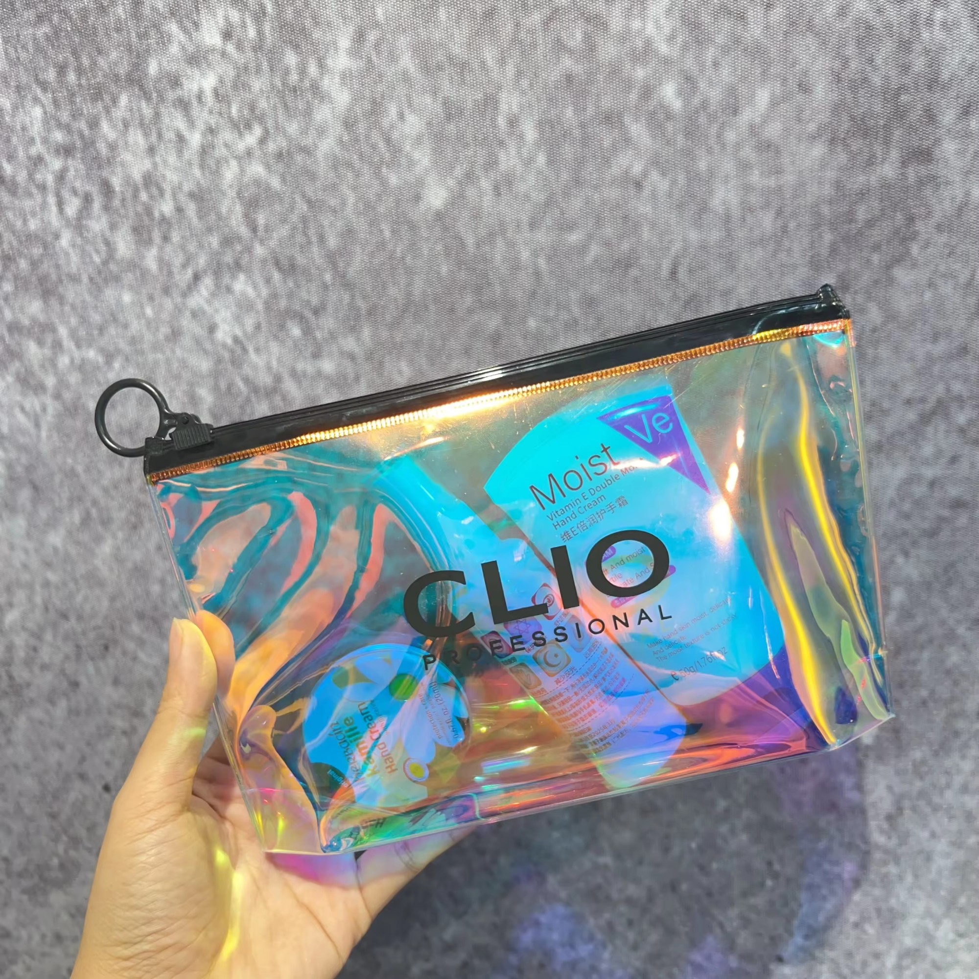 Cosmetic Bag Shiny Iridescent Travel Makeup bag For Girls Zipper Bag