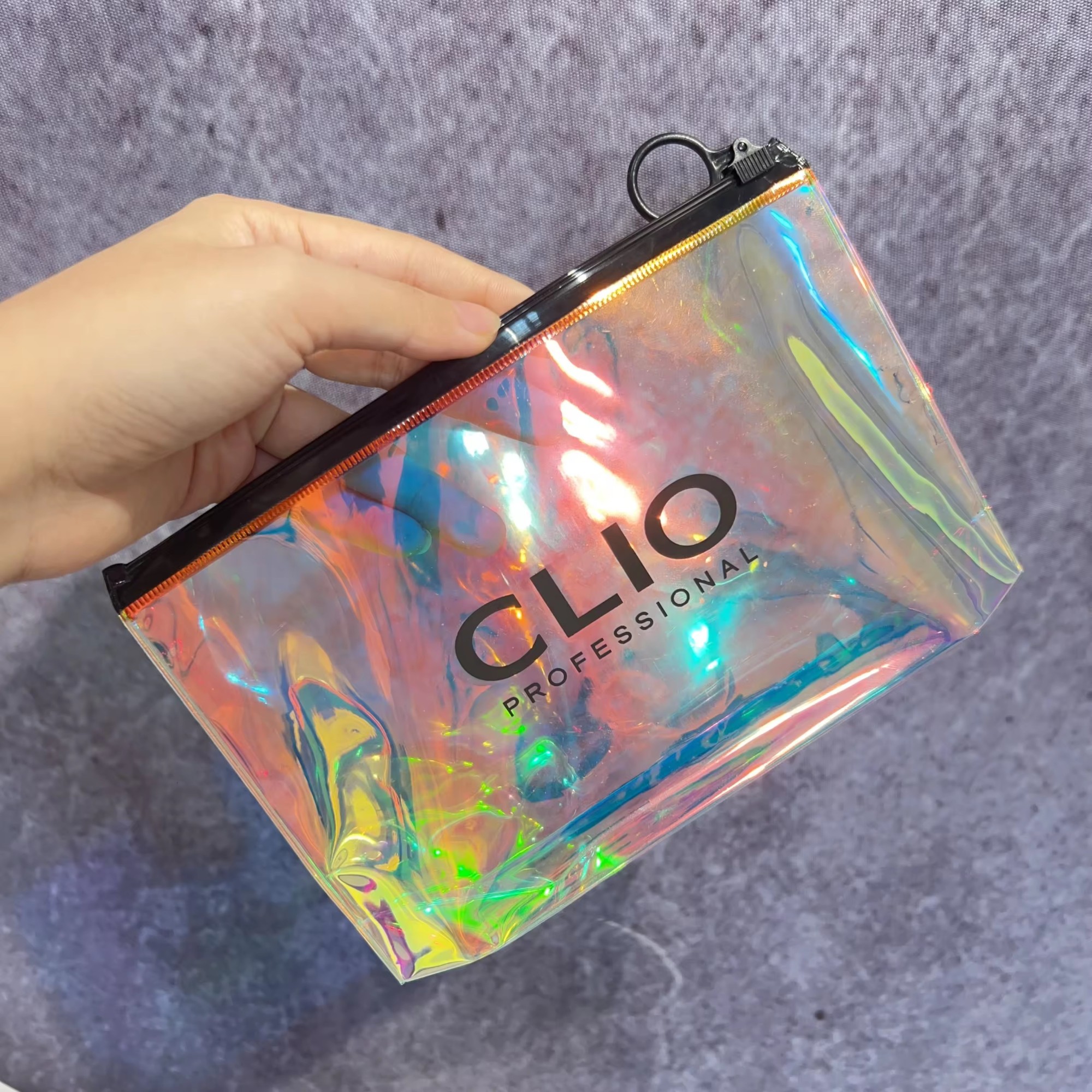 Cosmetic Bag Shiny Iridescent Travel Makeup bag For Girls Zipper Bag