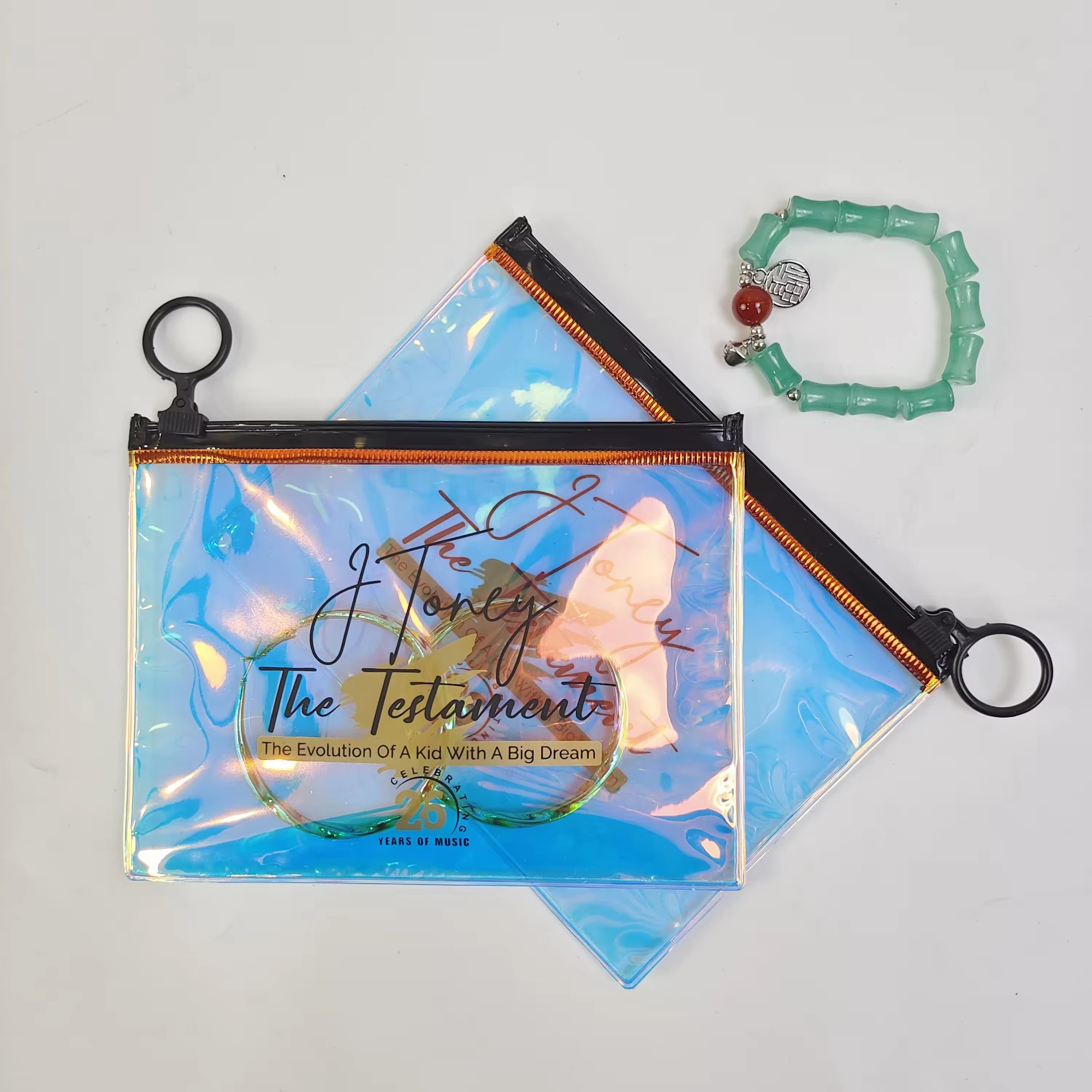 makeup jewelry earring Cosmetic Package Storage zip lock bags laser Holographic PVC zipper bags 