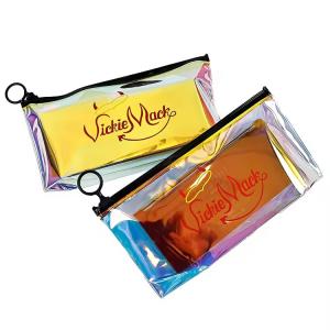 cosmetic bag travel toiletry jewelry makeup plastic Holographic zipper bag