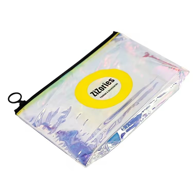 Laser PVC Holographic Cosmetic Bag Shiny Iridescent Travel Makeup bag For Girls lady Zipper Bag