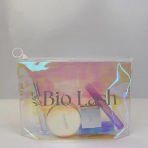 Holographic Zip Lock Pvc Pouch Bag For Cosmetic Makeup Brush Plastic Travel Zipper Bag