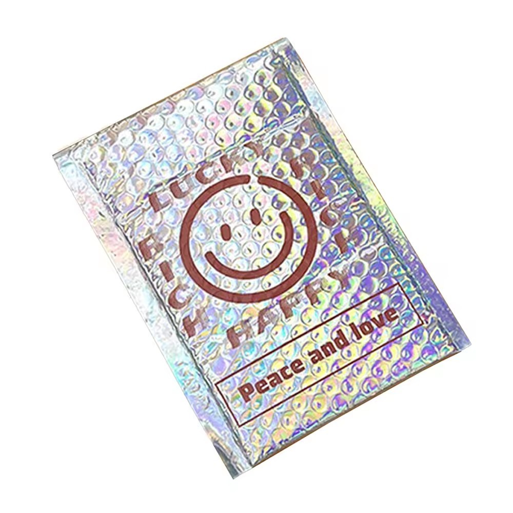 Metallic Padded Envelope Shipping Bag 4X8 6X10 Iridescent Holographic Poly Bubble Mailer Wrap Wig Packaging