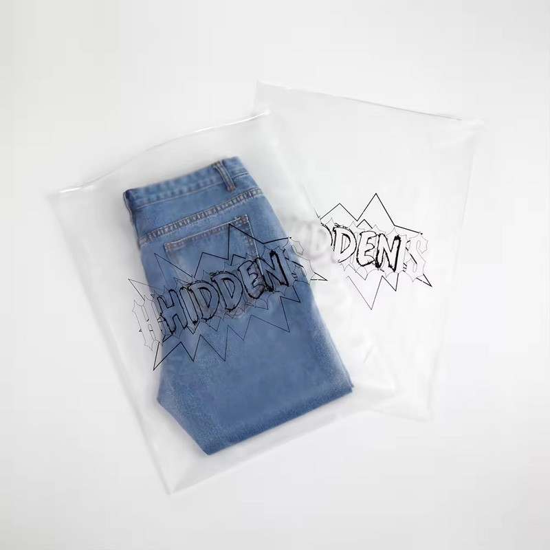 Clear Plastic FrostedBag For Swimwear T Shirt Packaging Zipper Bag