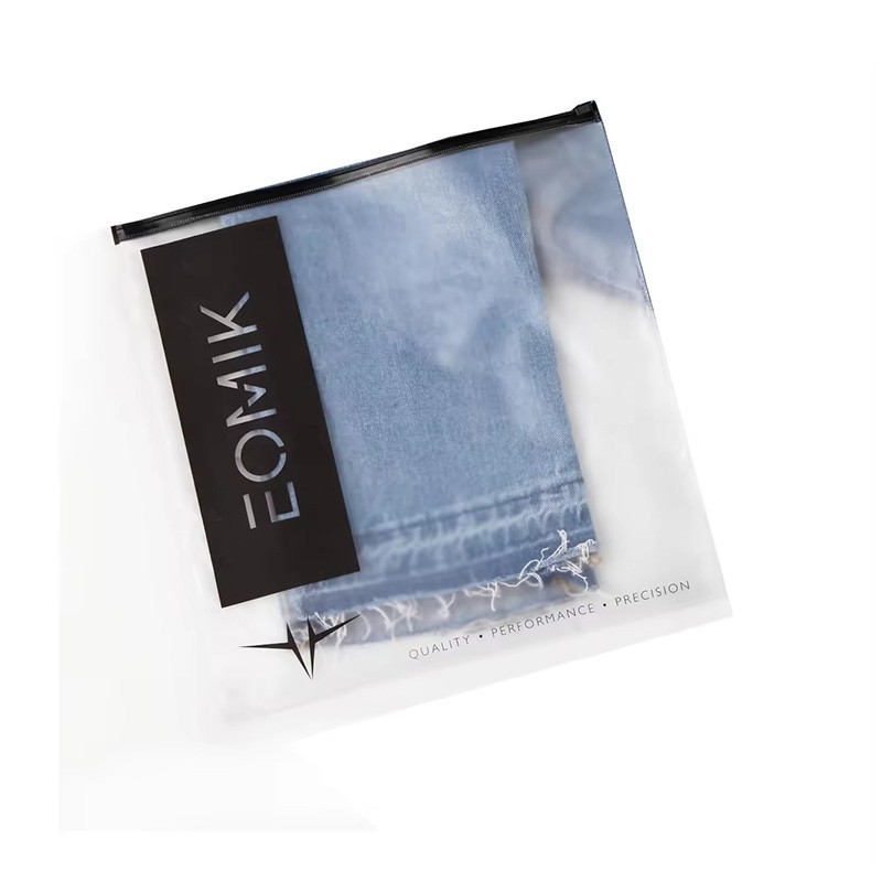 Underwear ClothingFrosted Zip Lock Clothing Packaging PE Plastic Bags With Logo