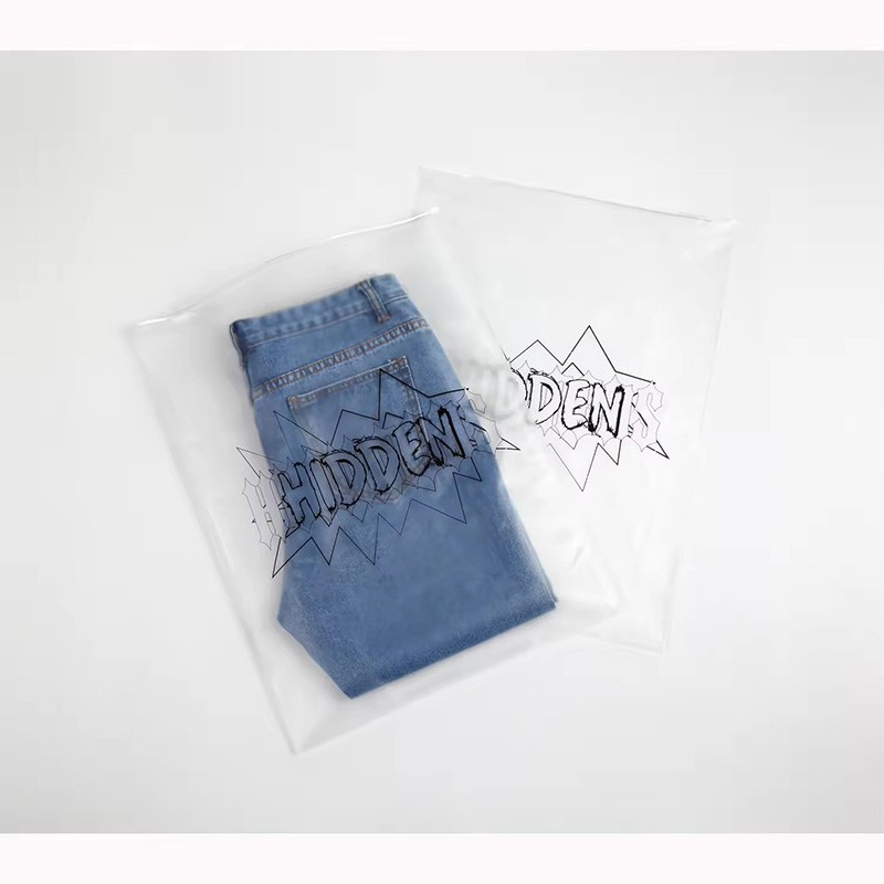 zip lock waterproof customised packaging clothes bag pvc storage clothes bag with zipper