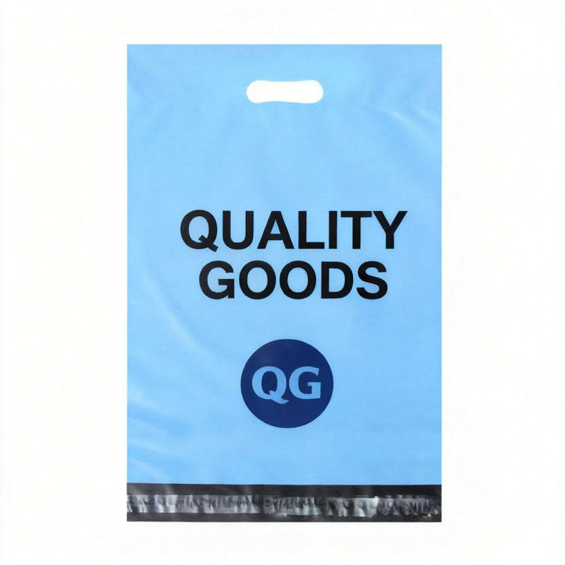 Die Cut Courier Shipping Envelope Blue White Plastic Mailing Bags Handles