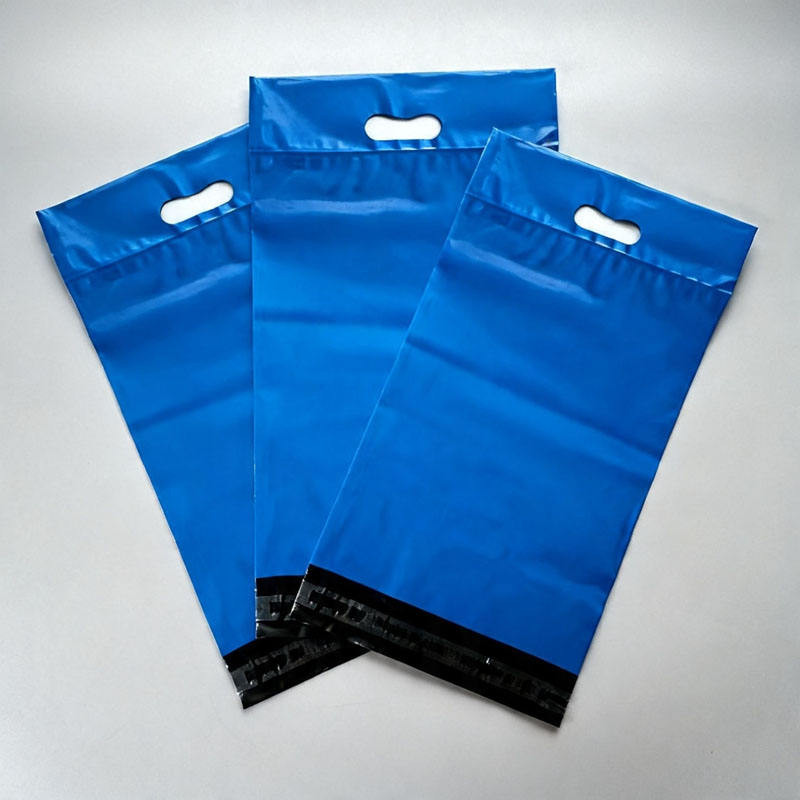 Die Cut Courier Shipping Envelope Blue White Plastic Mailing Bags Handles