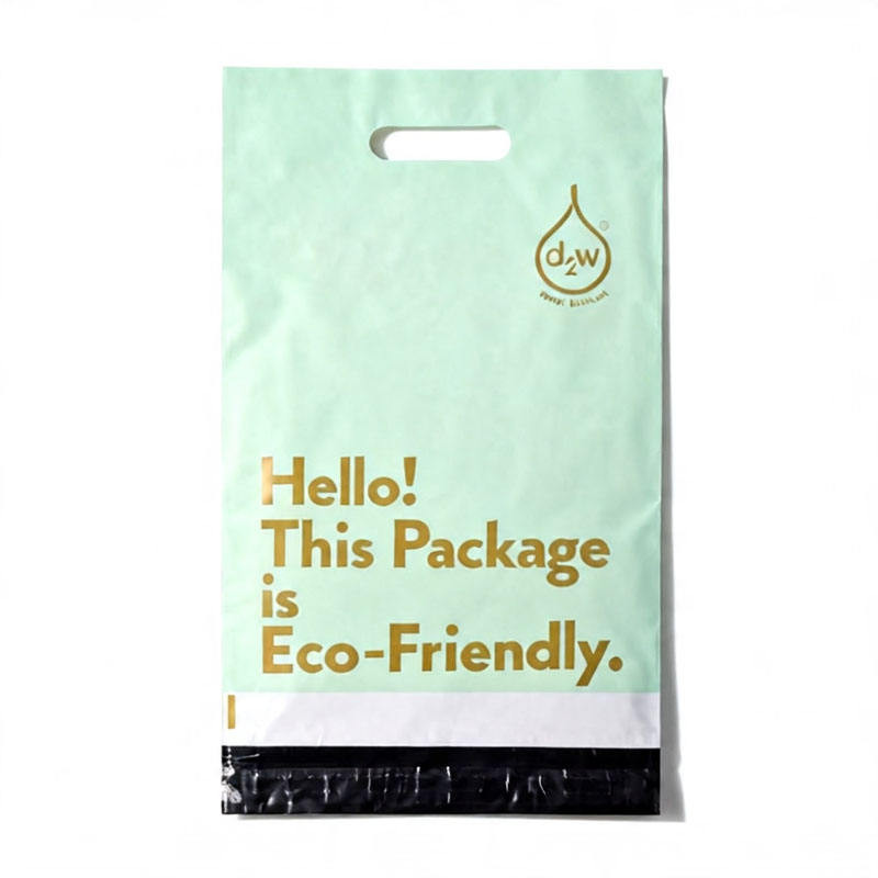 Custom Green Thank You Die Cut Self-Seal Polymailer