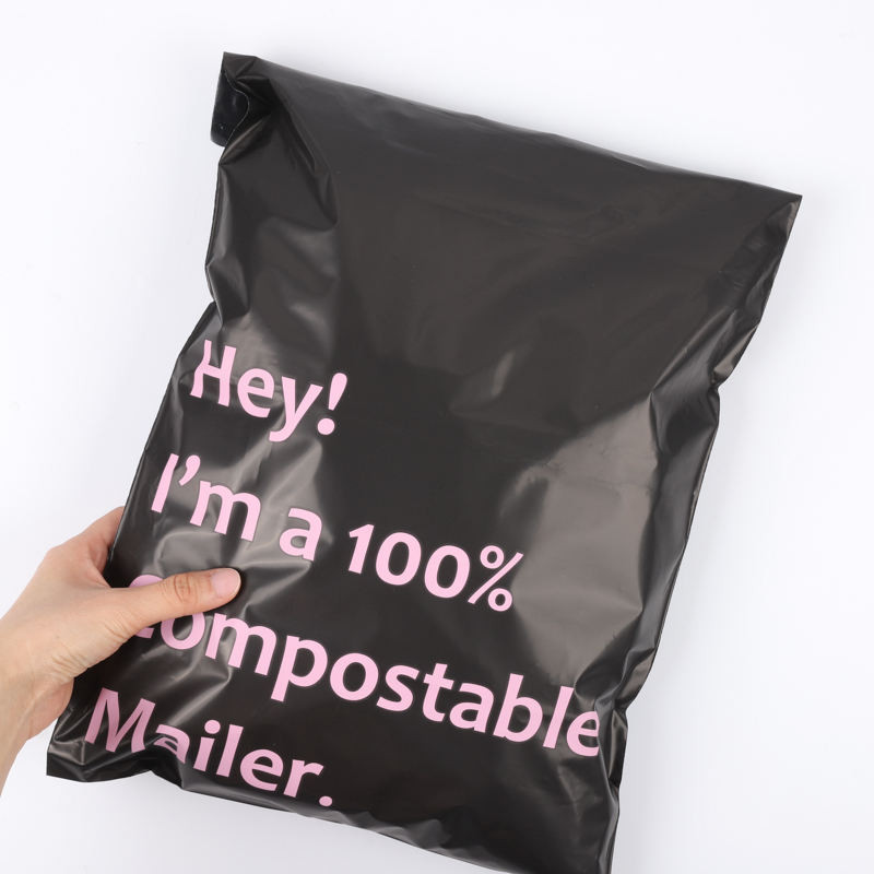 Black Poly Mailer Customized Clothes Shipping Package Compostable Posting Postage Mailing Bag
