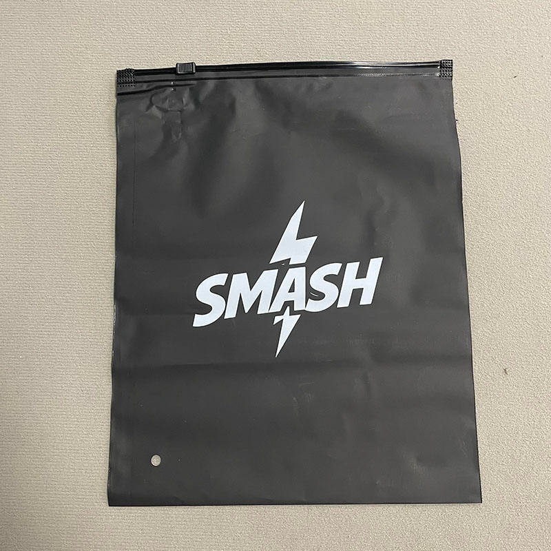 Black Clothing Zip Lock Poly Bags Packaging Hoodie Pouch Custom Logo Printed Zipper Plastic Bags
