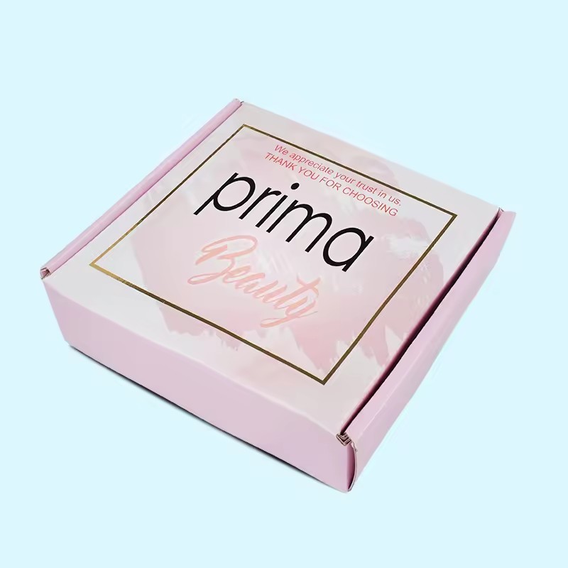 Fancy Packaging Boxes Pink Corrugated Paper Custom Logo Shipping Mailer Boxes