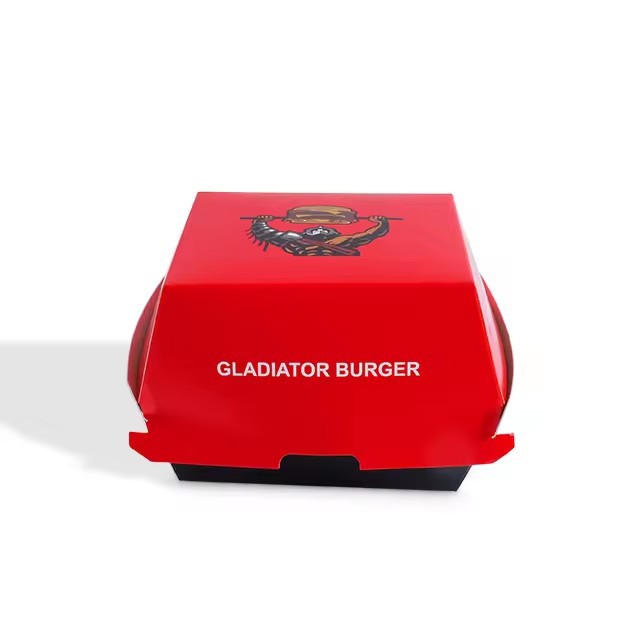 takeaway paper box disposable hamburger packaging box with your own logo