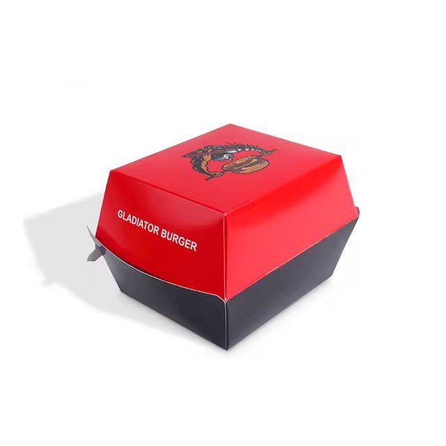 takeaway paper box disposable hamburger packaging box with your own logo