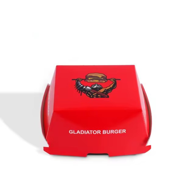 takeaway paper box disposable hamburger packaging box with your own logo