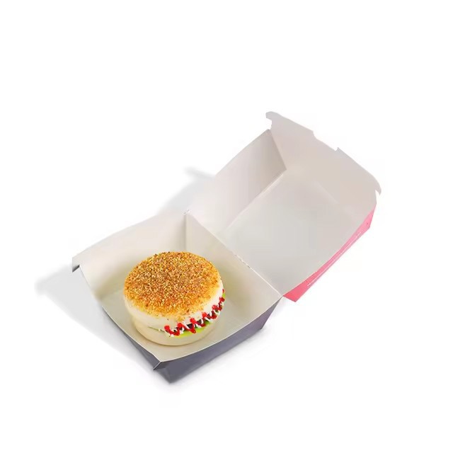 takeaway paper box disposable hamburger packaging box with your own logo