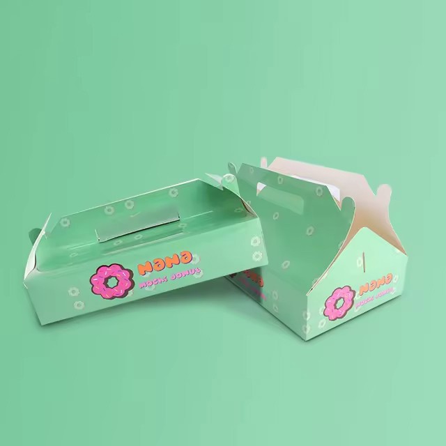 Full custom food grade paper Thick donut boxes packaging for donuts custom logo design printing wholesale