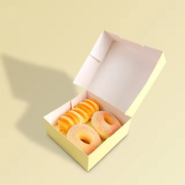 Full custom food grade paper Thick donut boxes packaging for donuts custom logo design printing wholesale - 副本