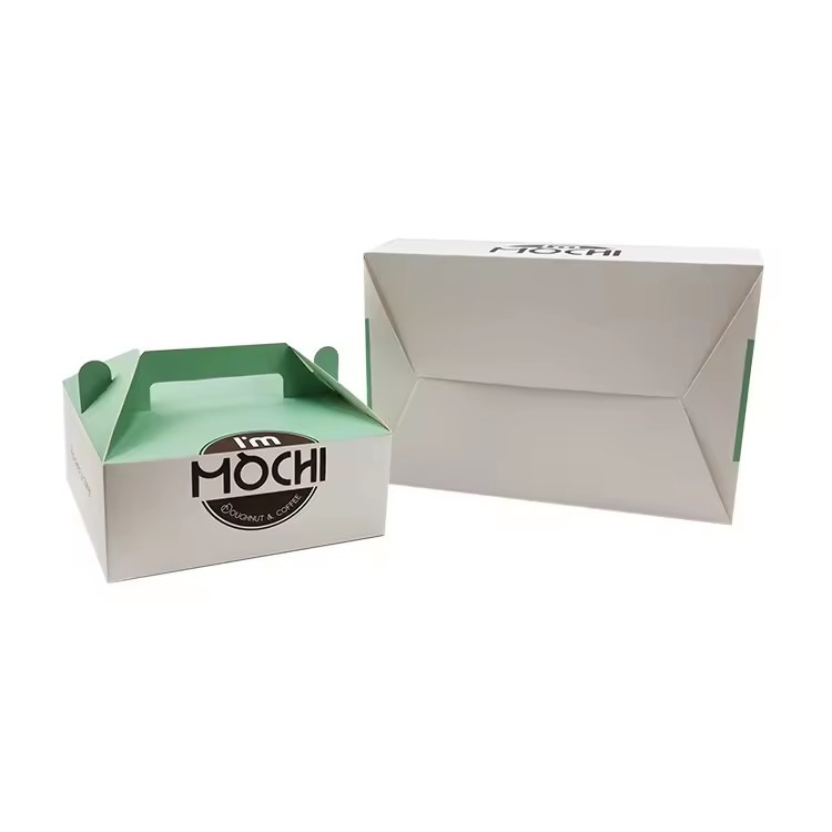 custom logo printed mochi donut packaging paper boxes