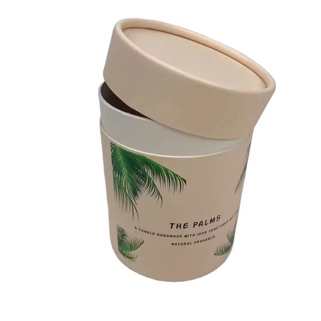 white candle packaging round tube paper boxes