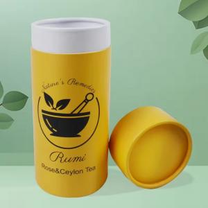 yellow cylinder tea round tube Box food with your own logo