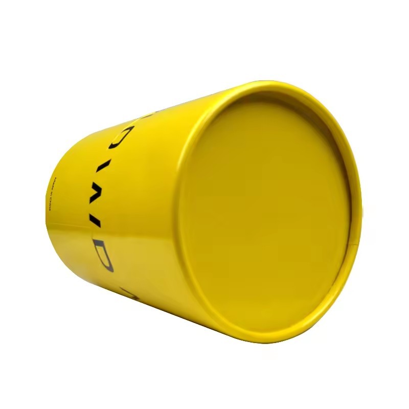 Recycled Custom Logo Paper Round Yellow Wine Cooler Tube Containers