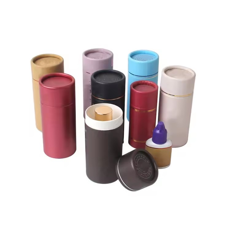 cardboard paper cmyk printing luxury round gift cylinder tube box packaging