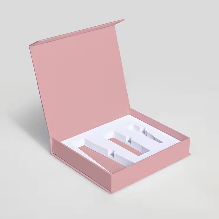 Recycle Premium Cardboard Rigid Paper Beauty Pink Skincare Packaging Set Gift Box