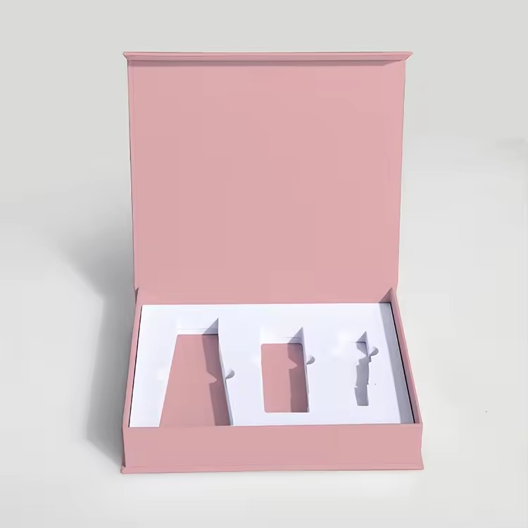 Recycle Premium Cardboard Rigid Paper Beauty Pink Skincare Packaging Set Gift Box