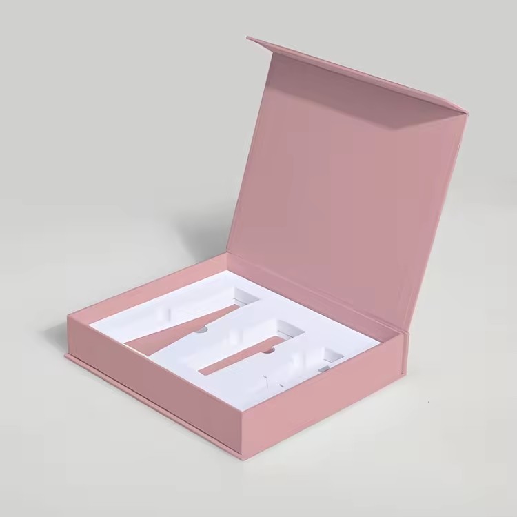 Recycle Premium Cardboard Rigid Paper Beauty Pink Skincare Packaging Set Gift Box