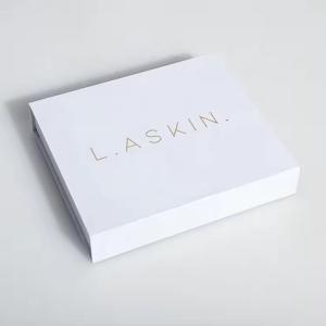 Custom Gold Foil Private Label Empty White Fancy Magnetic Skincare Products Set Box Packaging With Insert