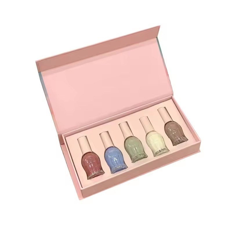 Small Luxury Magnetic Book Shaped Cosmetic Nail Polish Oil Paper Packaging Box