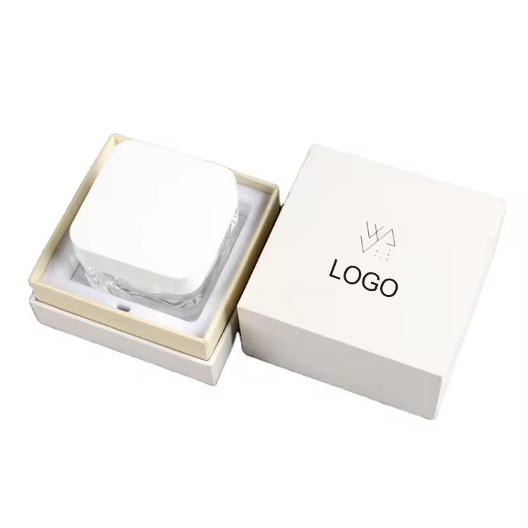 White Empty Lid And Base Cardboard Cosmetic Skin Care Luxury Face Cream Packaging Box