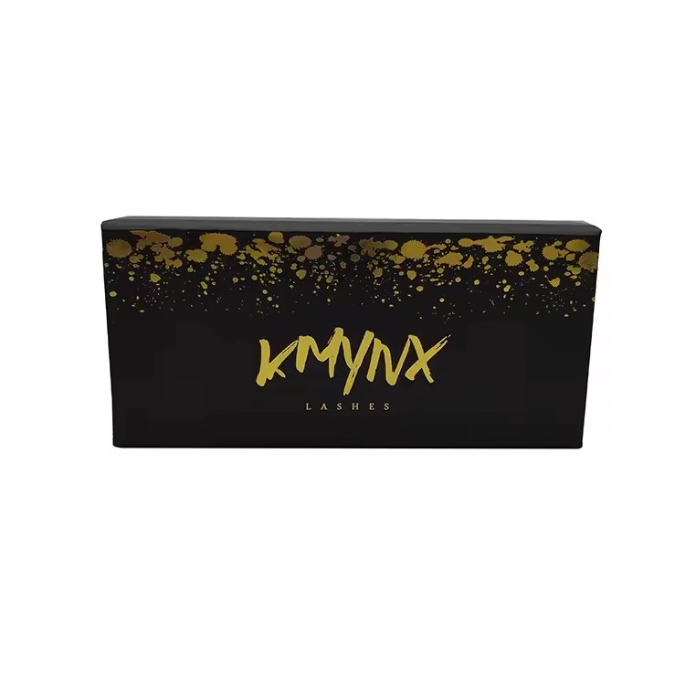 Gold Foil Magnetic Black False Eyelash Packaging Box