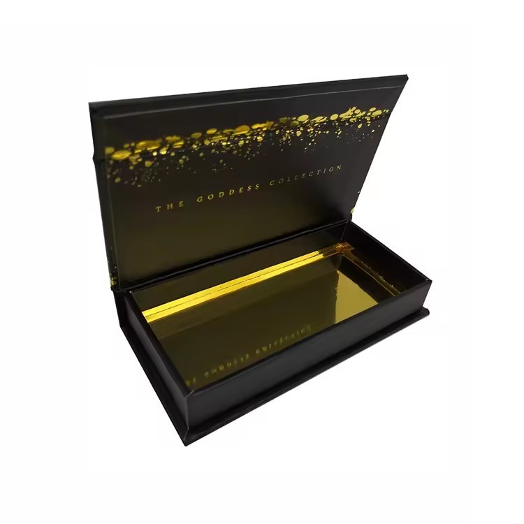 Gold Foil Magnetic Black False Eyelash Packaging Box