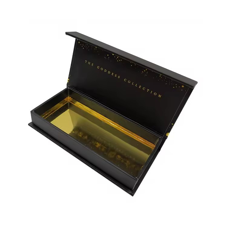 Gold Foil Magnetic Black False Eyelash Packaging Box